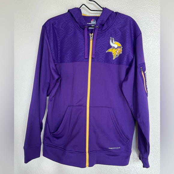 NFL Vikings Majestic Thermalbase Zip Sweater - Picture 1 of 4
